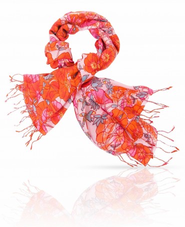 Палантин Женский S40-LOTUS.GARDEN/RED